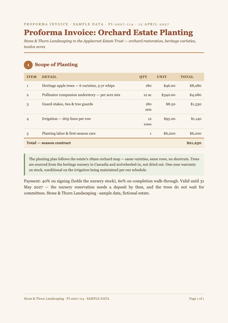 Earth tone natural proforma invoice
